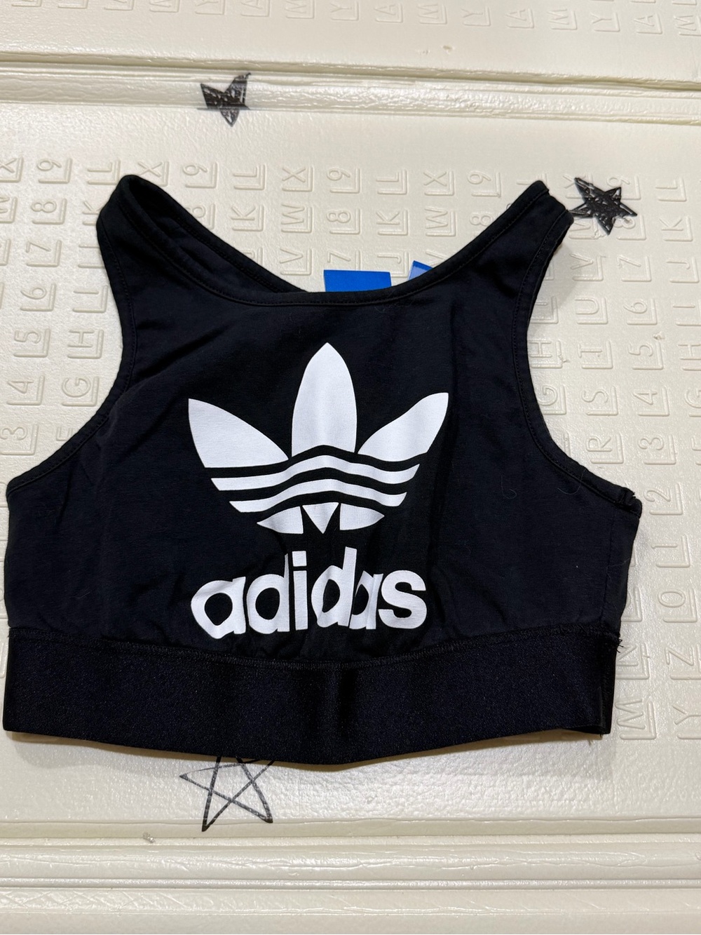 adidas Black Trefoil Cropped Tank Top